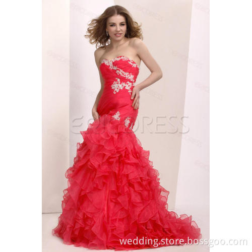 A-Line Sweetheart Red Wedding Dresses 2015 New bridal Gown